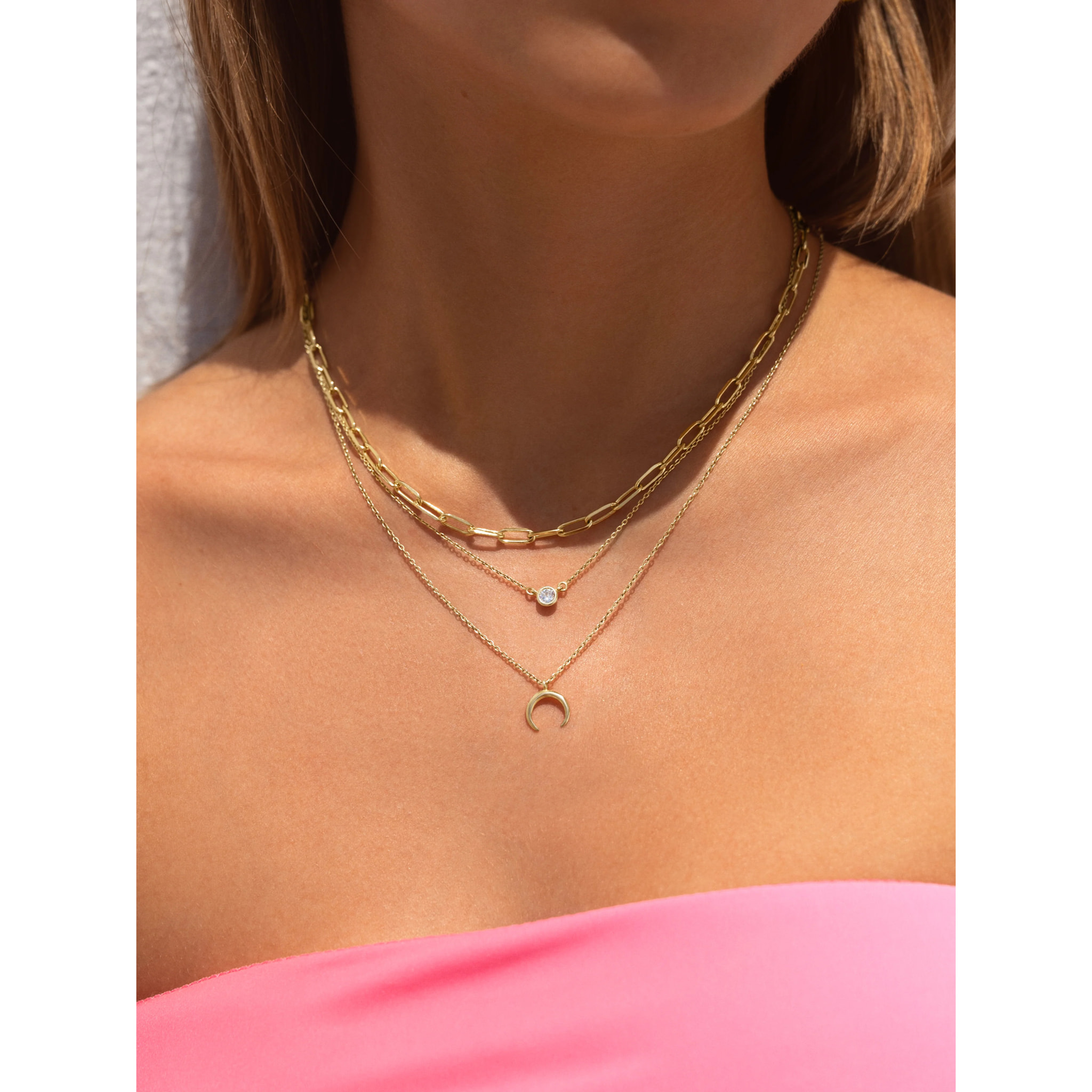 Collana Pack 2 Spark Necklaces + Mini Moonset Argento Placcato Oro