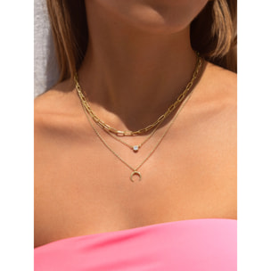 Collana Pack 2 Spark Necklaces + Mini Moonset Argento Placcato Oro