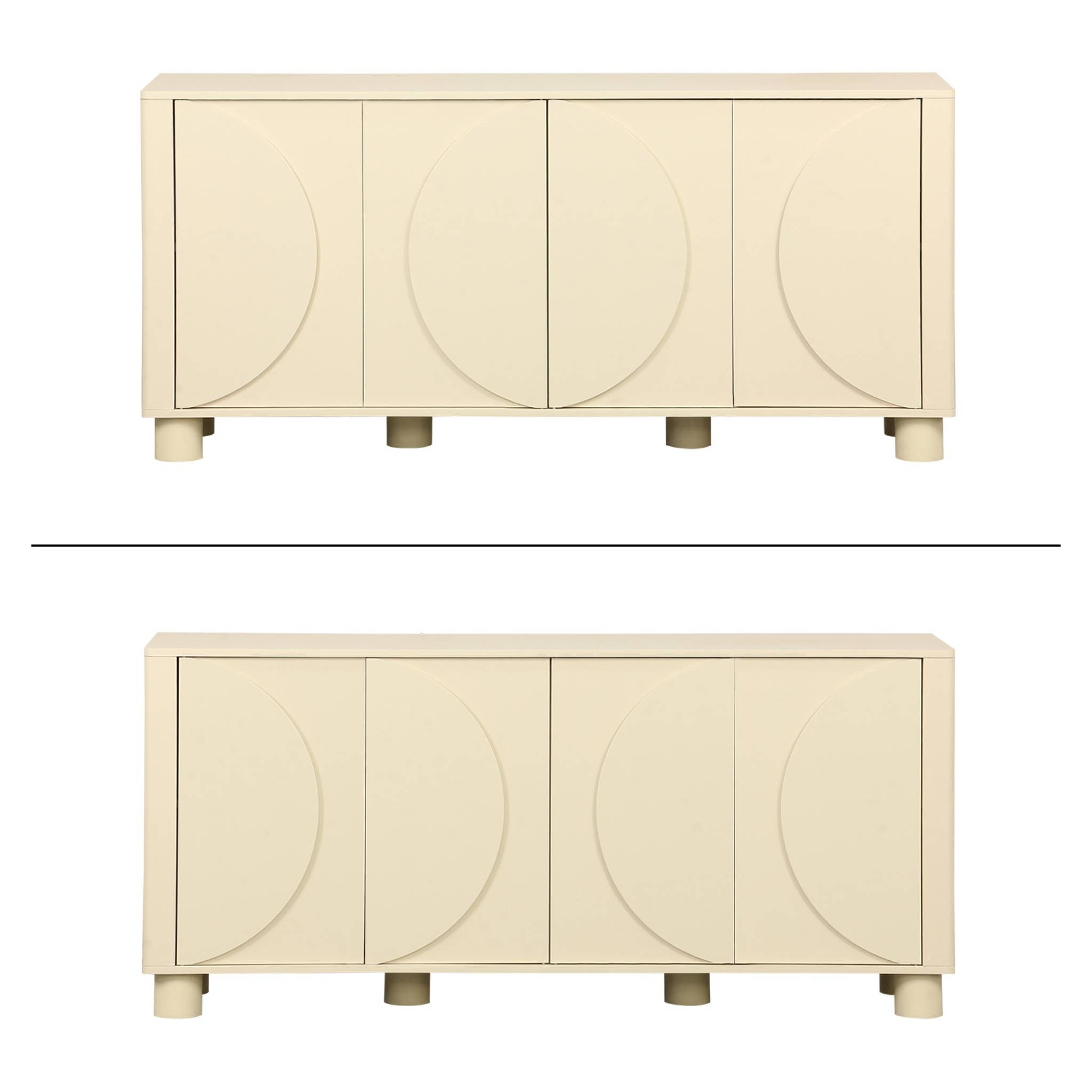 Buffet décor bois 4 portes 155cm PONDI