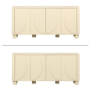 Buffet décor bois 4 portes 155cm PONDI