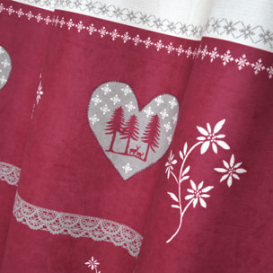 Rideau montagnard déco chalet - Rouge