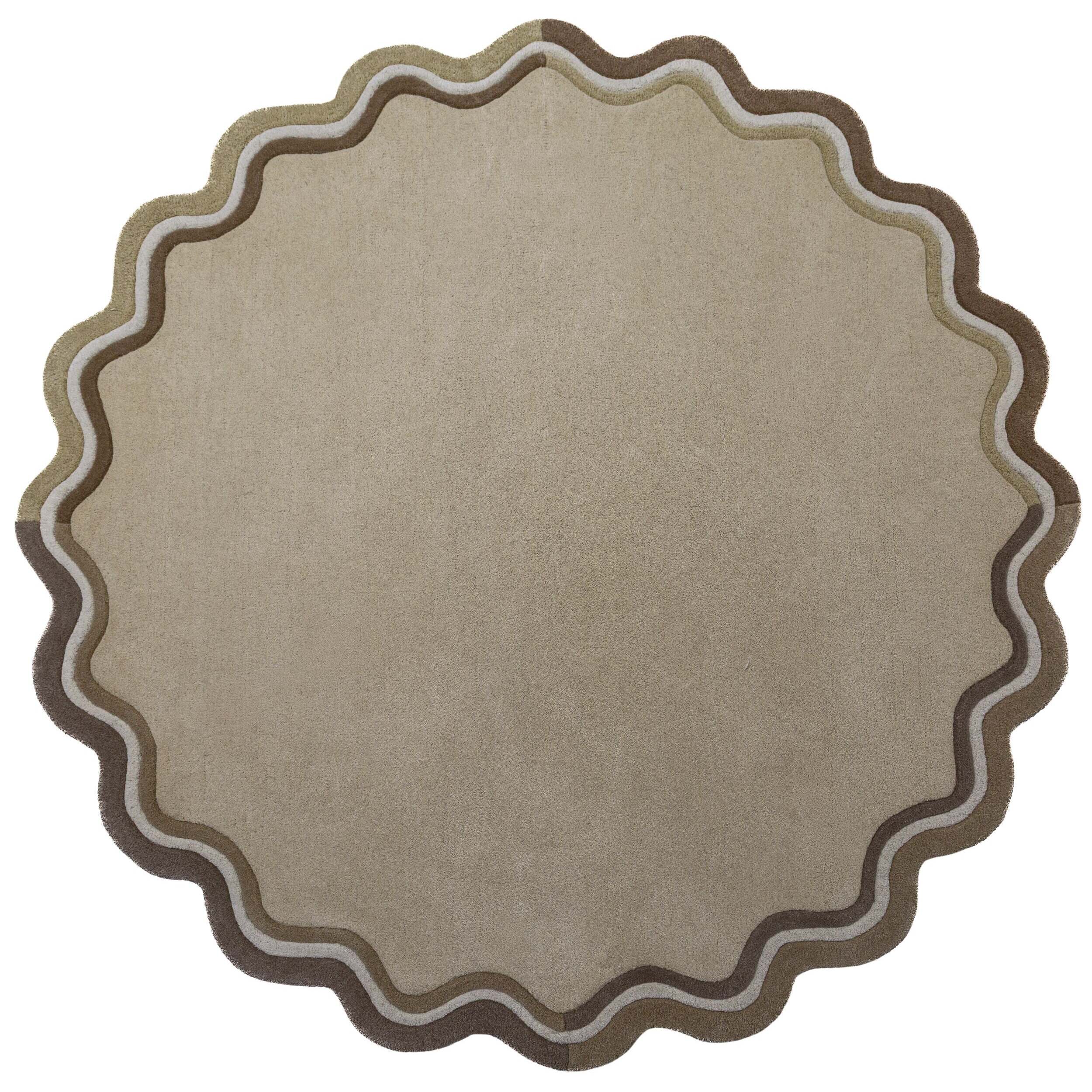 Tapis en laine rond LOIS SCALLOP