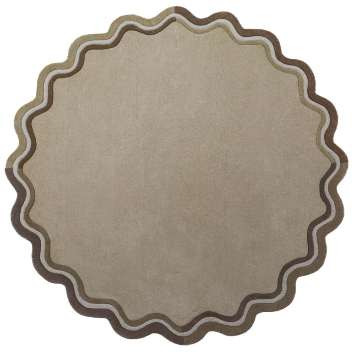 Tapis en laine rond LOIS SCALLOP