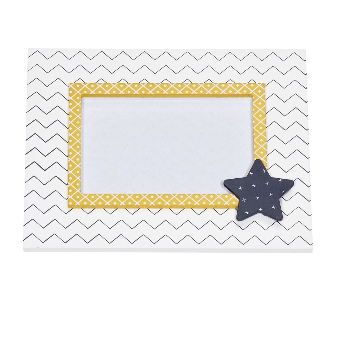 Cadre Photo Chevrons en MDF blanc