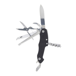 Well home navaja con 15 funciones en acero inoxidable con mango negro 9,5cm