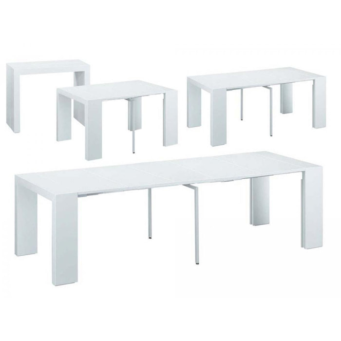Table console extensible ''Elsa'' - 50/300 x 94 x 75 cm - Blanc