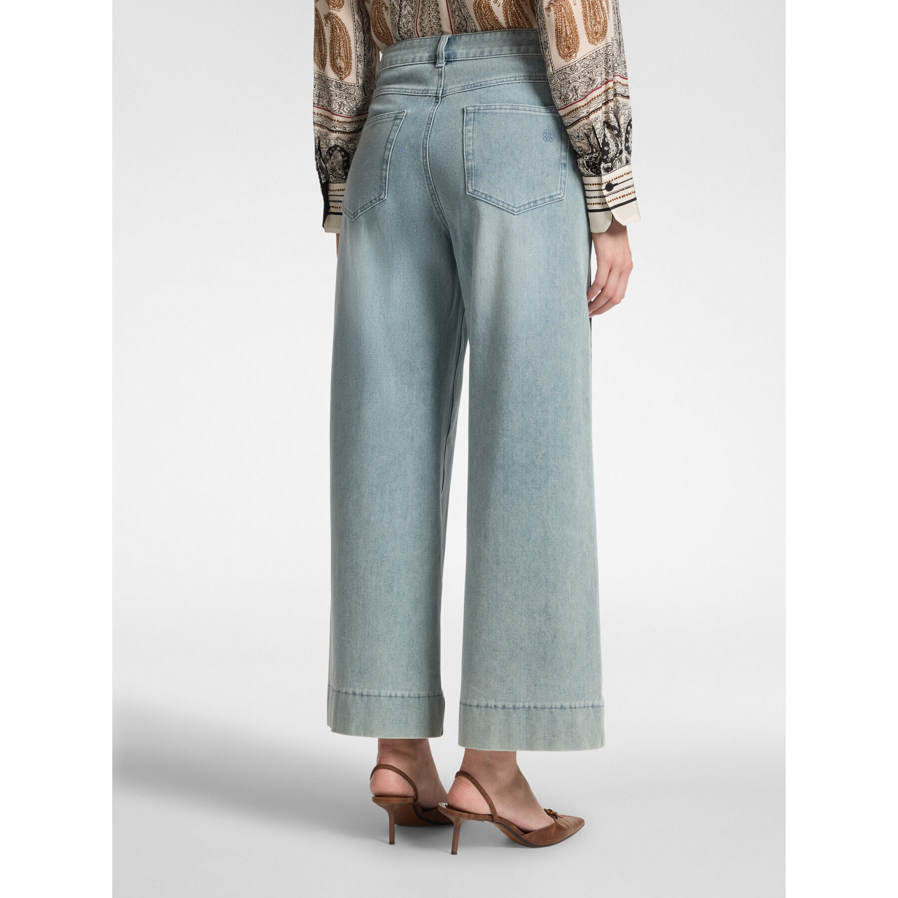 Elena Mirò - Jeans washed wide leg - Azul