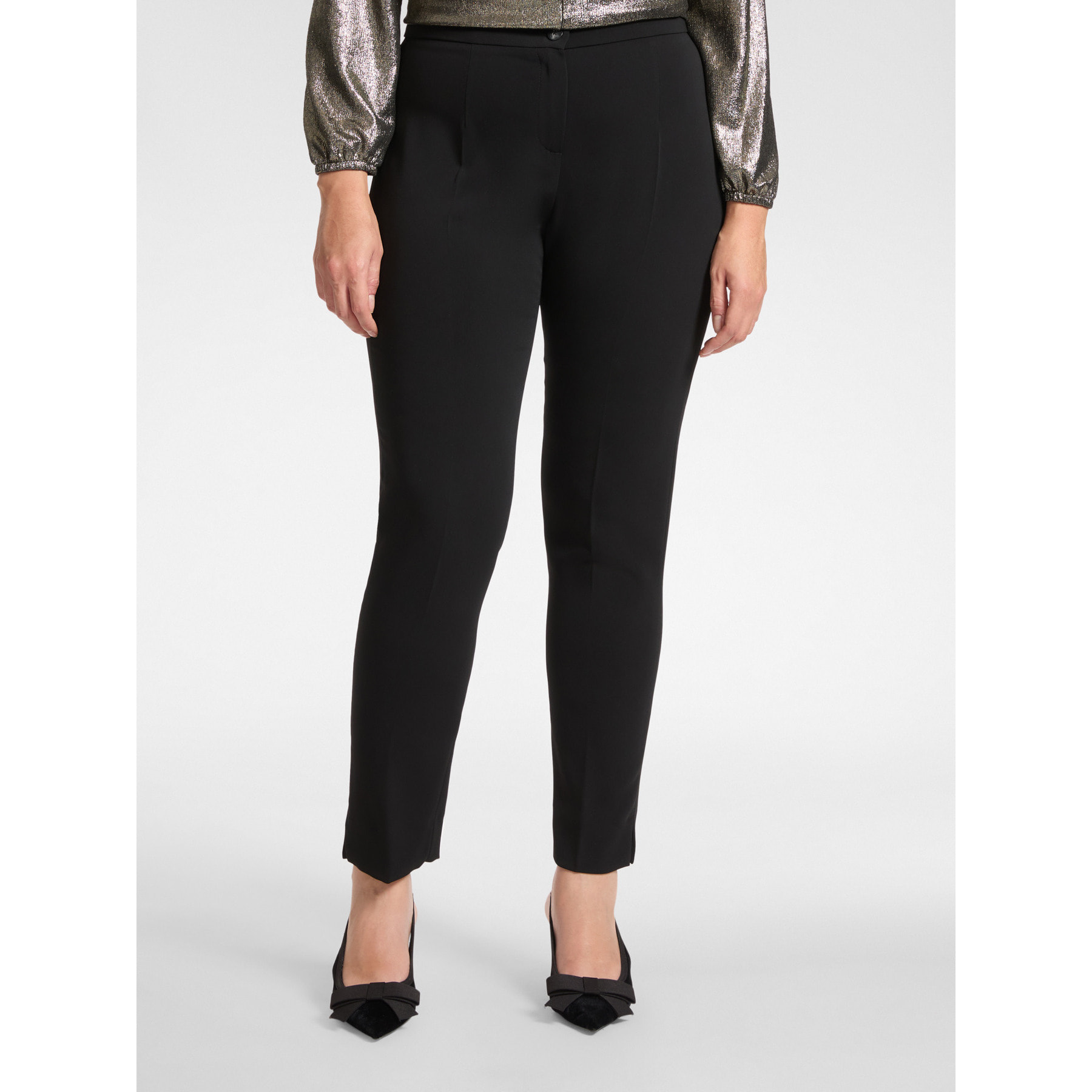 Elena Mirò - pantalones rectos de cady - Negro