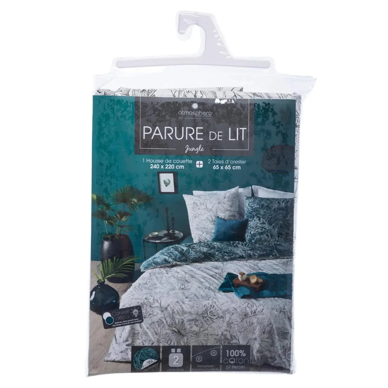 Parure de lit "Jungle" coton 240x220cm