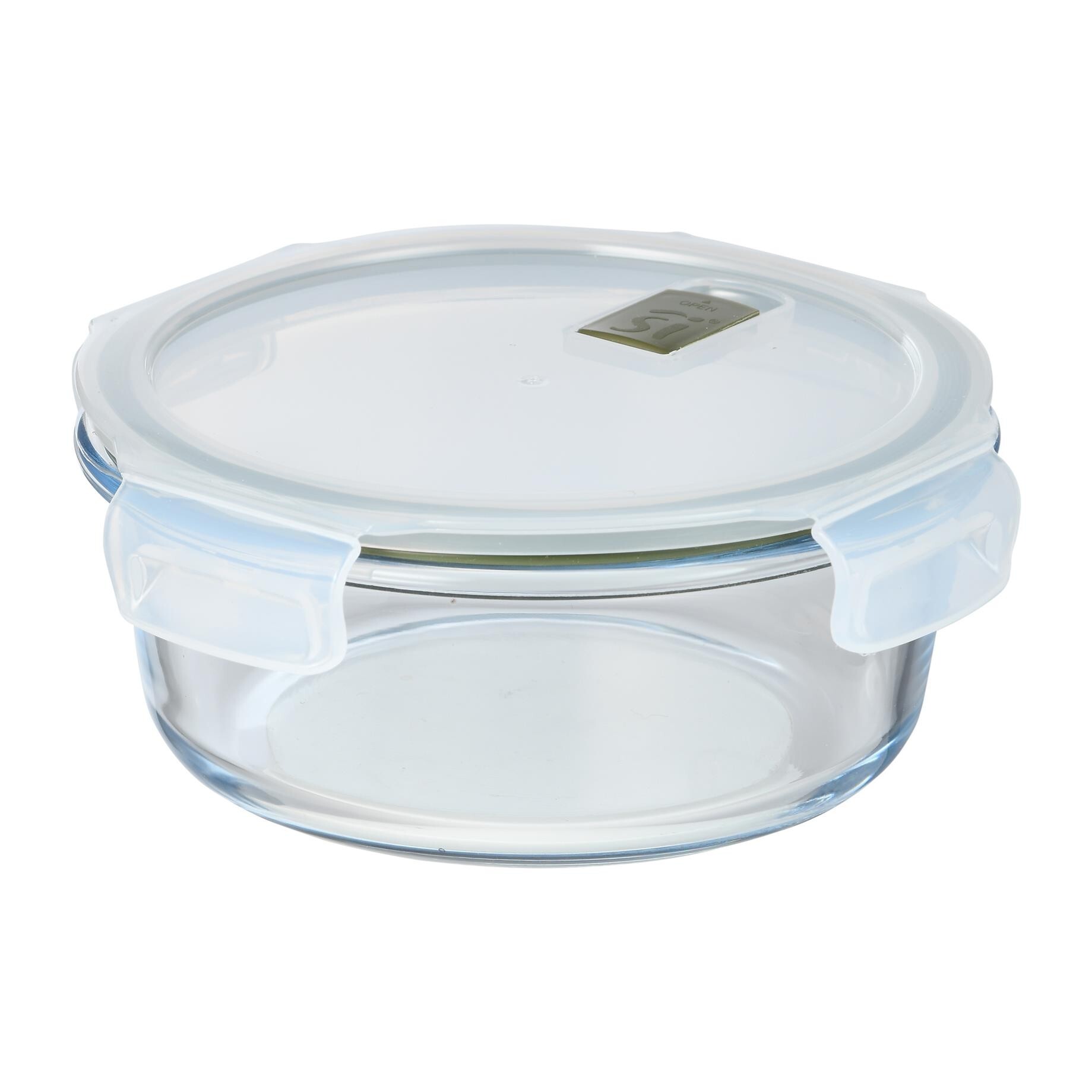 Hermético redondo transparente 18,4x18,4x7,6cm - 950ml vidrio borosilicato con tapa hermética expert san ignacio