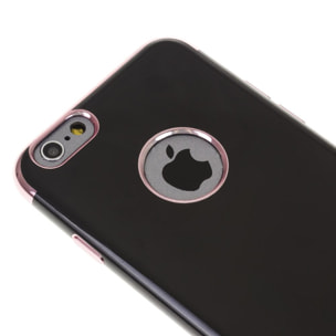 CARCASA EN NEGRO BRILLANTE CON BORDES METALIZADOS PARA IPHONE 6/6S