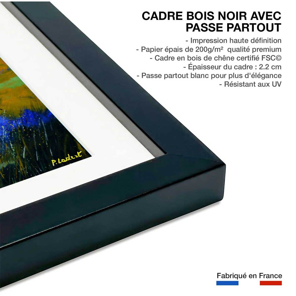 Affiche  flaque Affiche + cadre en bois - Noir