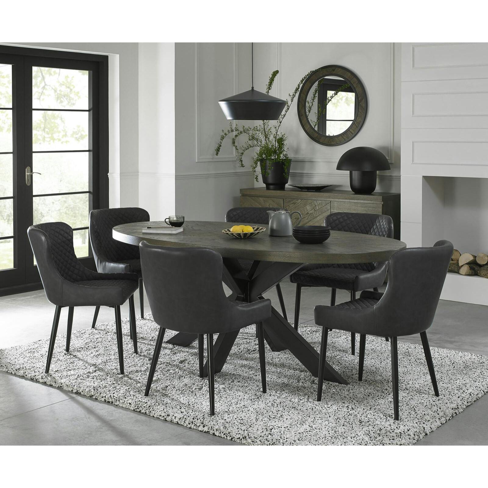 Table ovale marqueterie de chêne 200 cm ARLINGTON