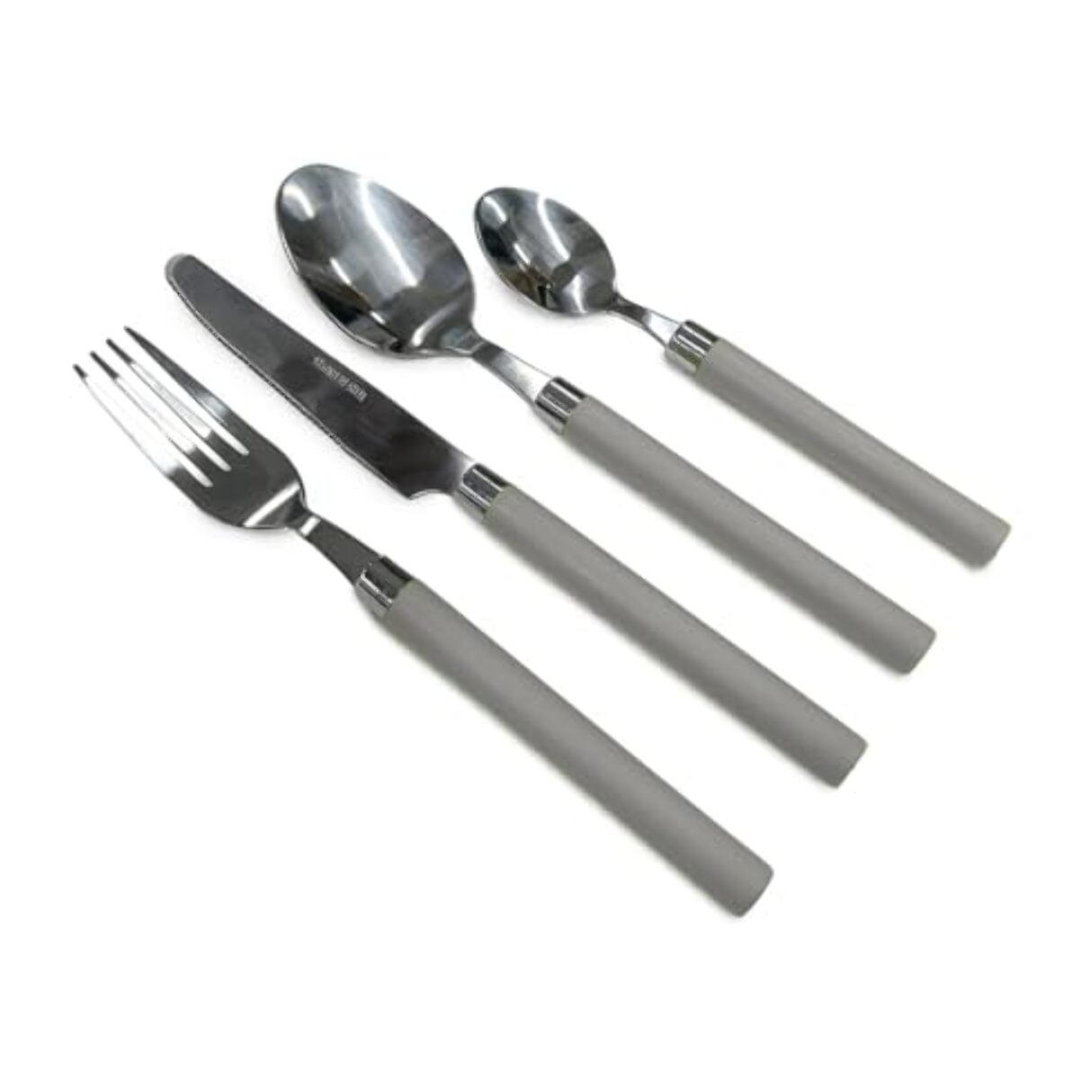 Set 24 Posate in Acciaio Inox 18/10, lavabile in lavastoviglie, design materico, Intrecci