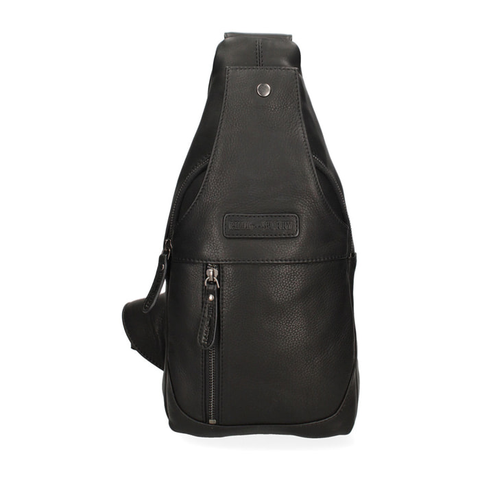 Zaino monospalla  da uomo In Vera pelle Made in Italy 21x41x7 cm