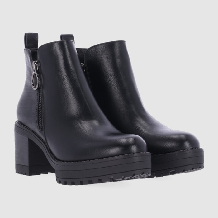 Botines - Negro - Tacón: 7 cm