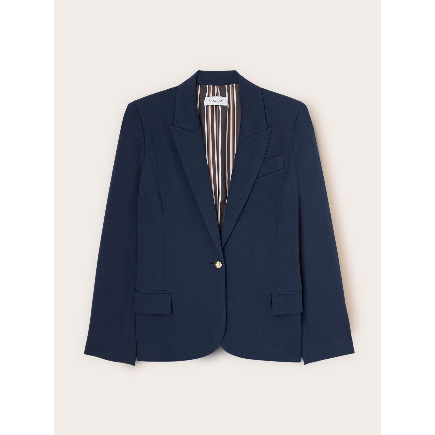 Motivi - Blazer de un botón con forro interno a rayas - Azul
