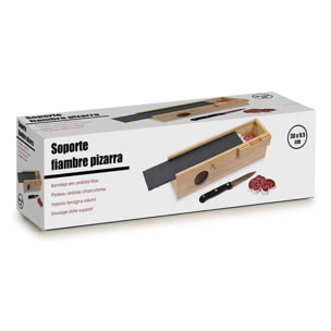 Caja madera fiambres pizarra y cuchillo colección kinvara