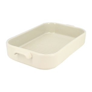 Plat à four grille en grès beige  OCTAVE