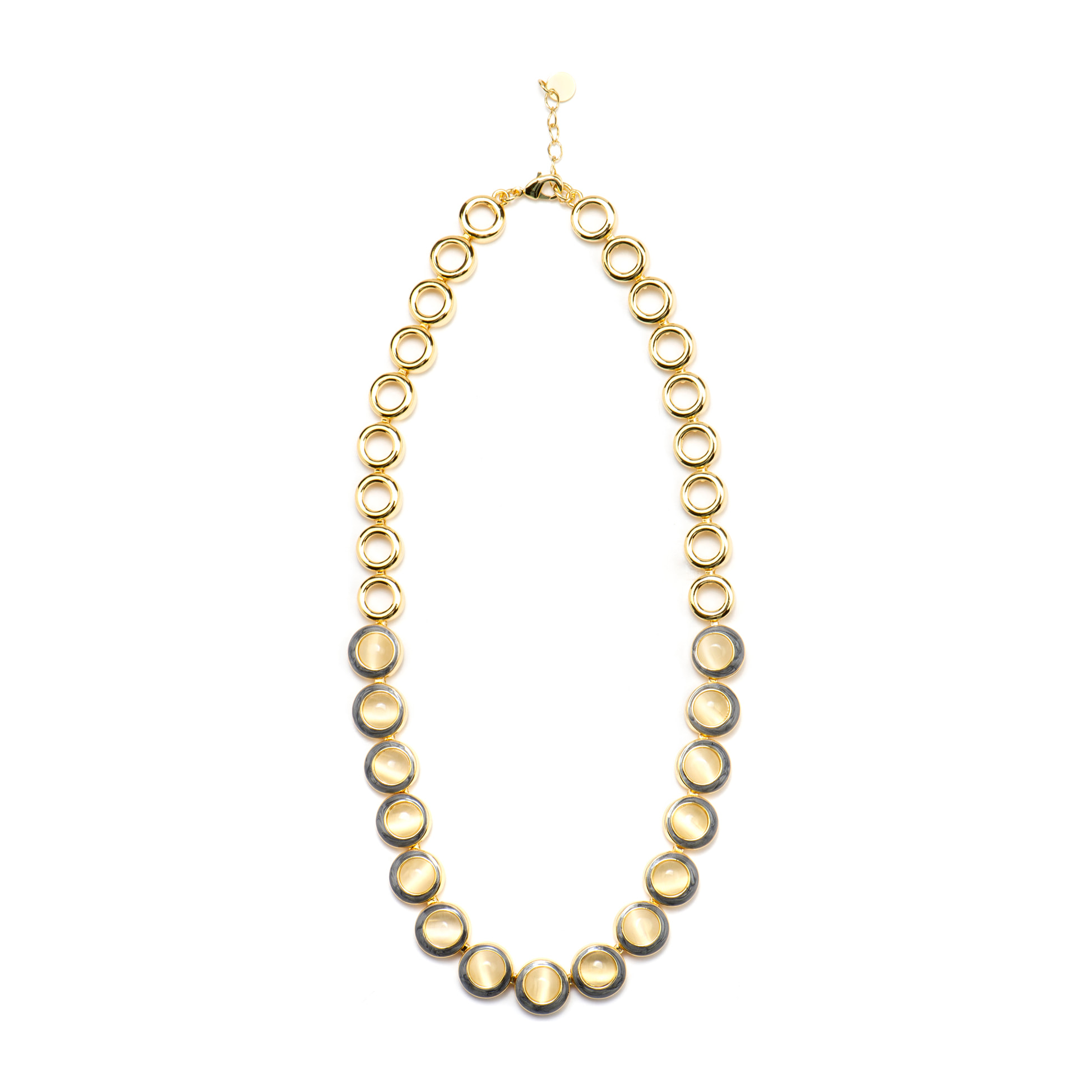 Collar con Ojo de Gato acabado oro 18k