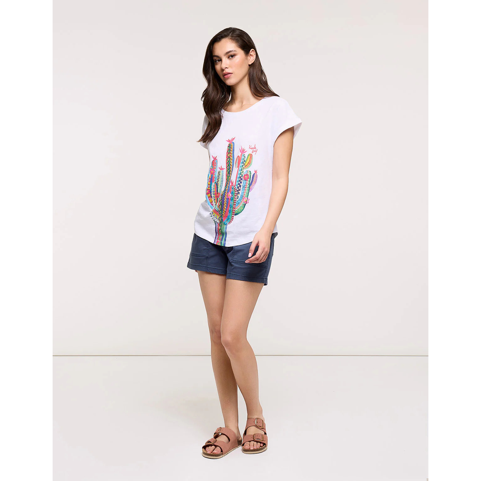 Camiseta Manga Corta Blanca - Cactica