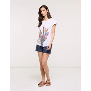 Camiseta Manga Corta Blanca - Cactica