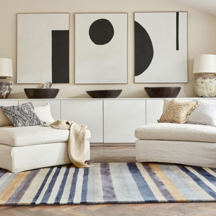 Tapis salon et chambre fait à la main en laine motif géométrique
