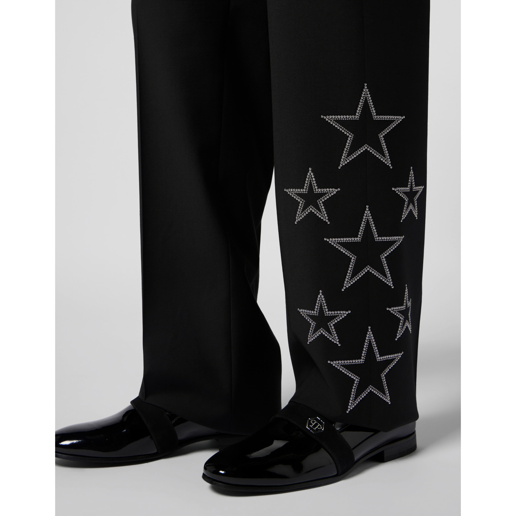 PHILIPP PLEIN Loose Fit Trousers Stars Studs