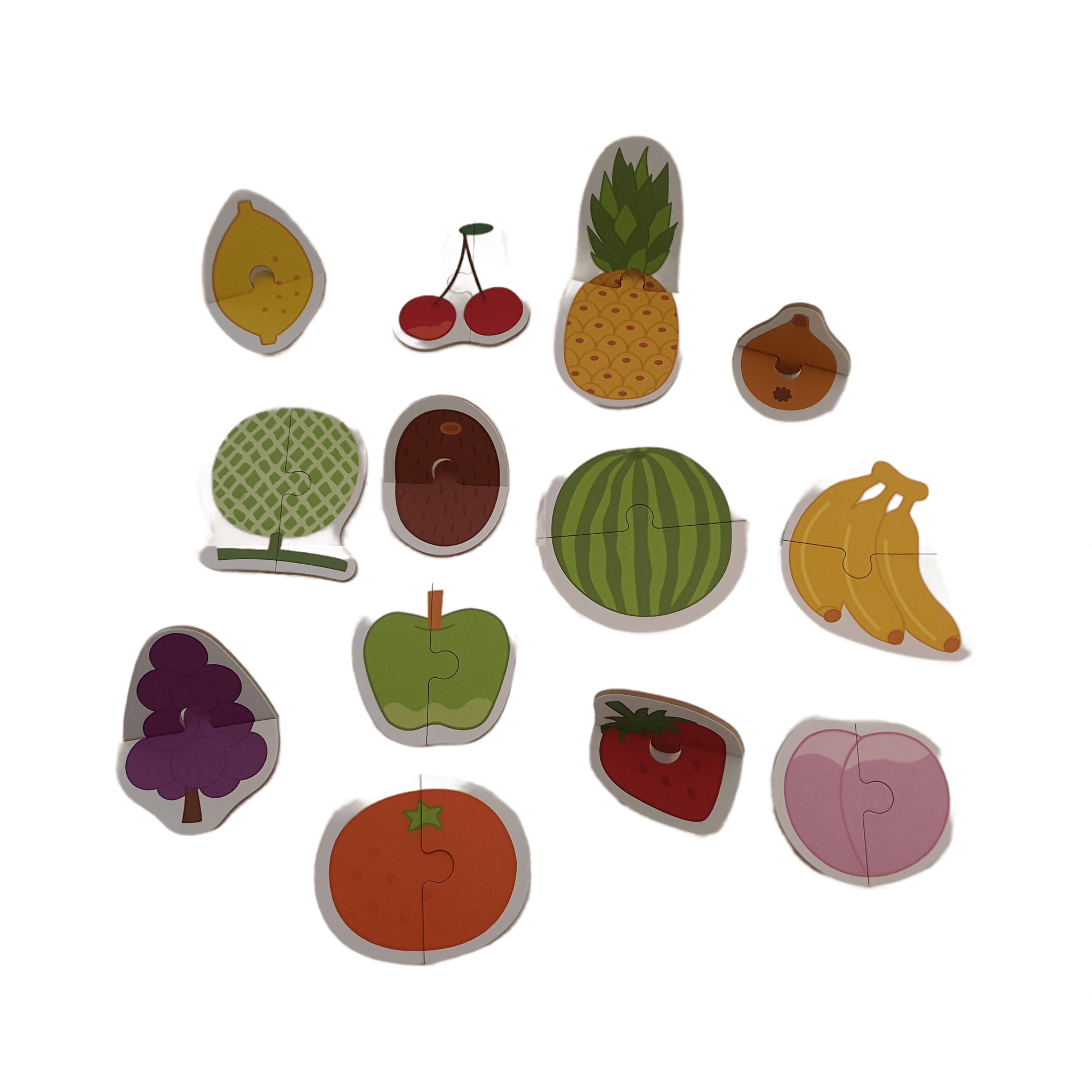 PUZLES MÚLTIPLES 13 EN 1: FRUTAS 2pcs/puzle (CAJA METÁLICA)