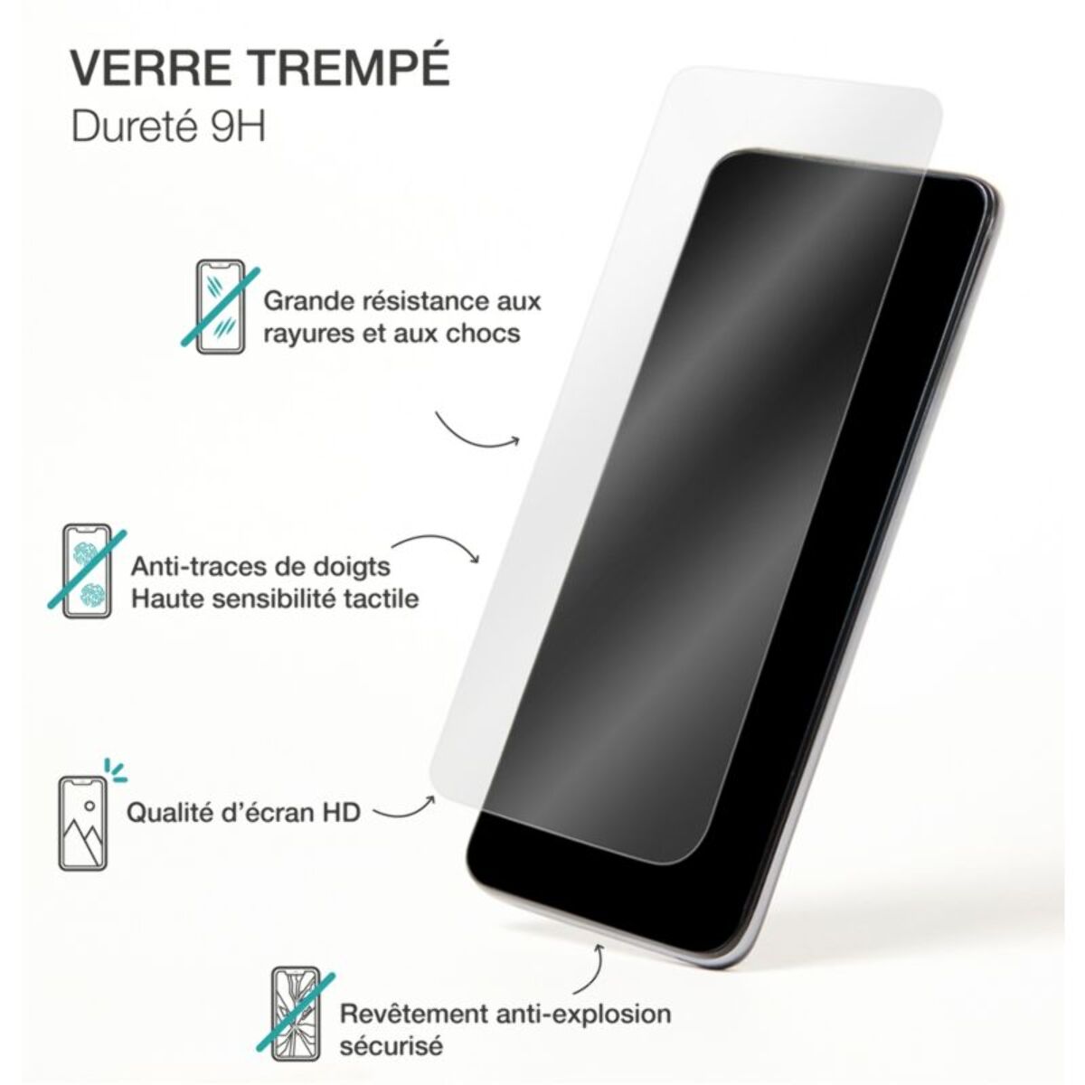 Protège écran BIGBEN CONNECTED A37 verre trempé GRS avec cadre de pose