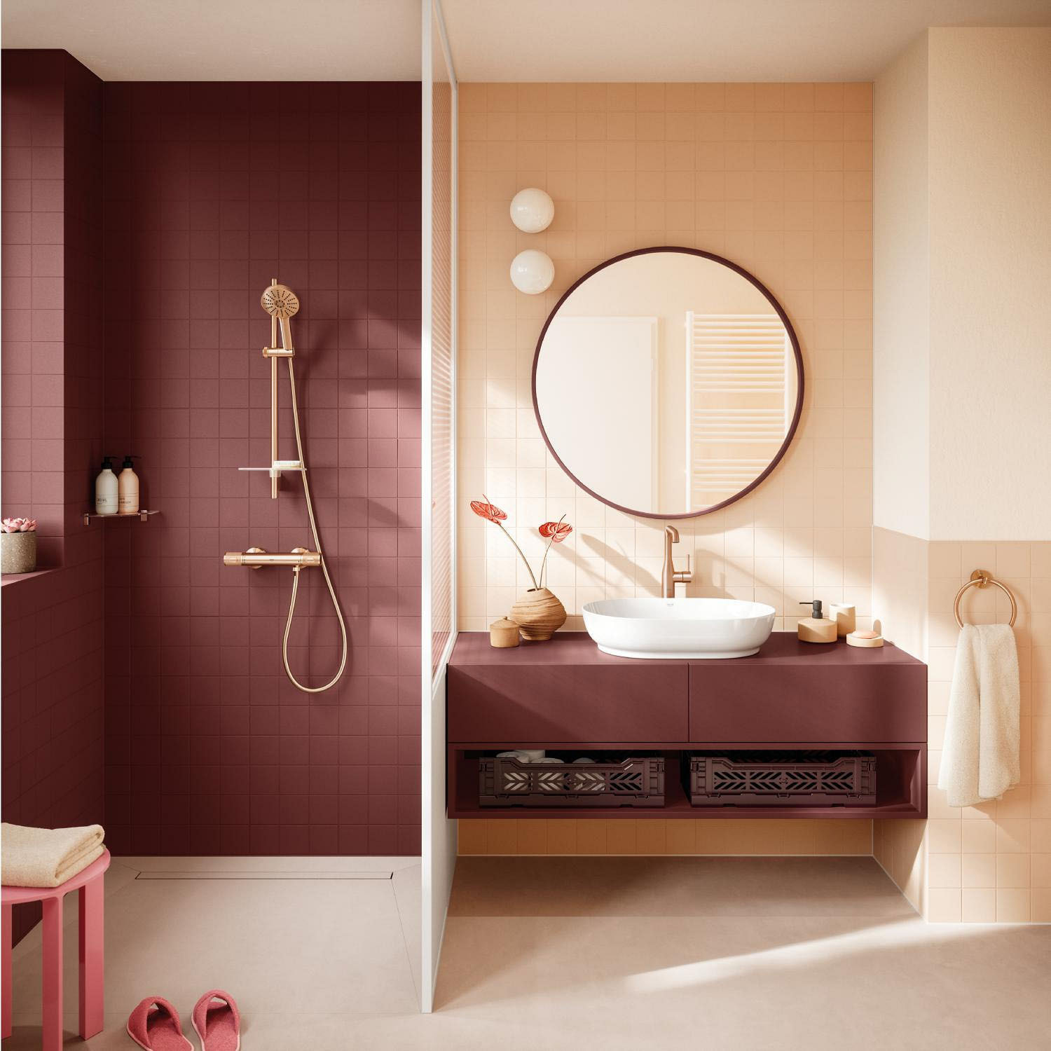 Mitigeur thermostatique Douche - Warm Sunset brossé
