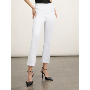 Motivi - Pantalones kick flare detalle de botones - Blanco