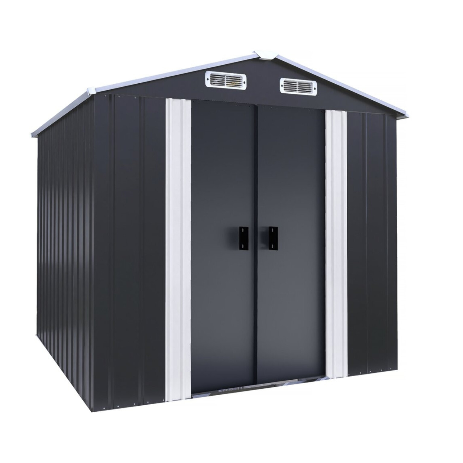 Abri de jardin métal avec portes coulissantes "Boston" - 4.12 m² - Gris