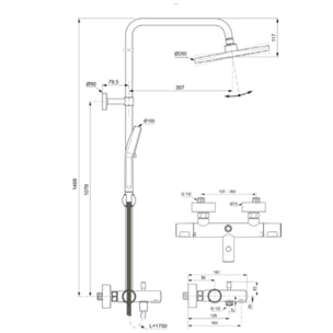 Colonne bain douche thermostatique Aquaheat Bliss 250 B
