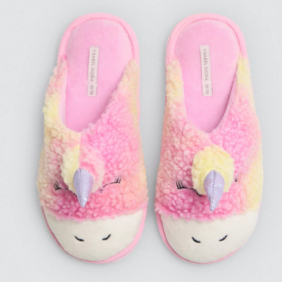 Pantofole per bambini con unicorno 3D