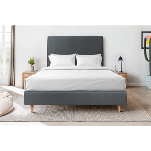 Sommier Tapissier Velours Ep20 - pieds bois