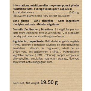 NUTRI EXPERT - Aloe Vera - Favorise le Confort Digestif 100% Extrait de Suc d'Aloe Vera - Soutient la Santé Gastro-intestinale - Sans Gluten ni Allergène - Vegan - Actif breveté - Lot de 2 produits