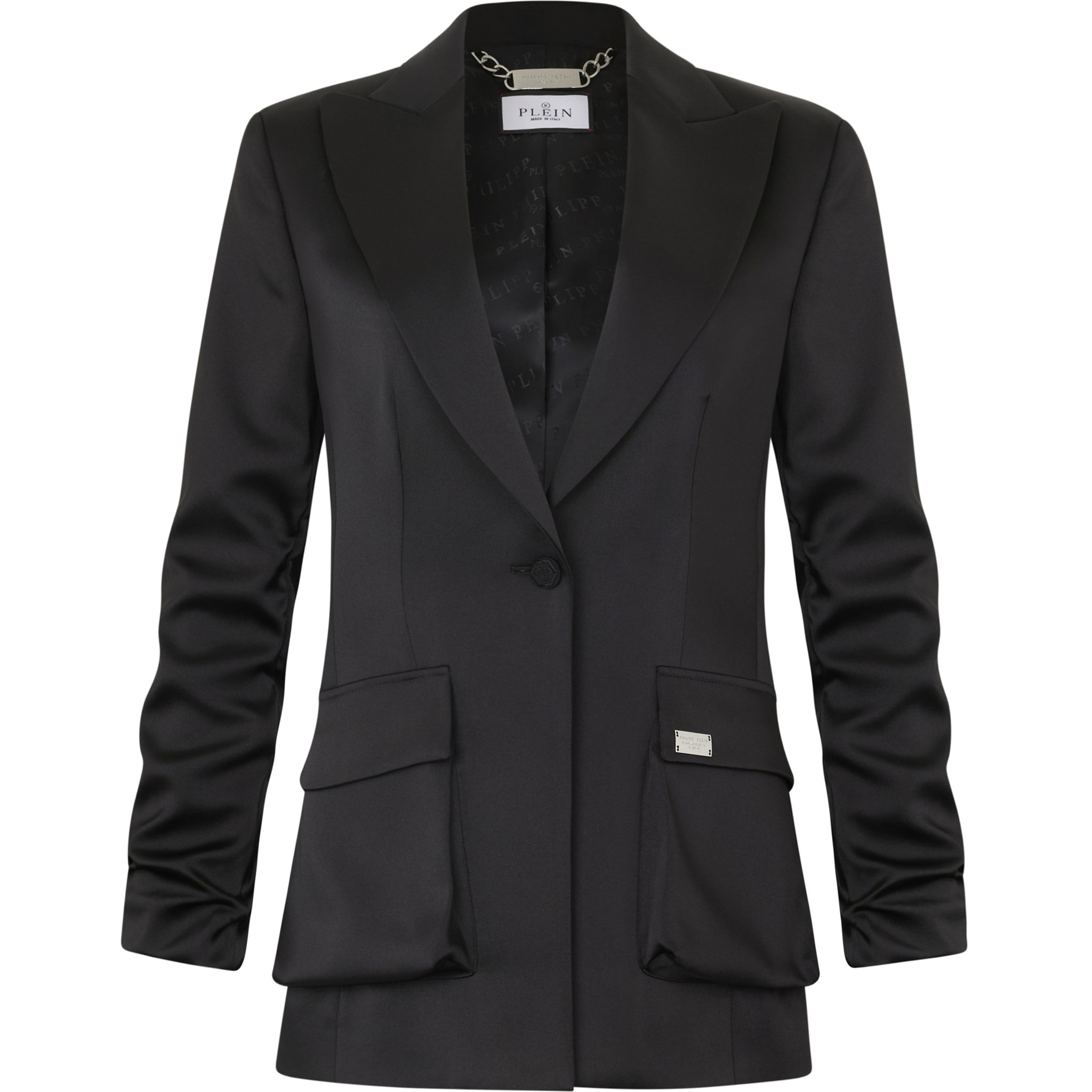 PHILIPP PLEIN Satin Cargo Fit Blazer