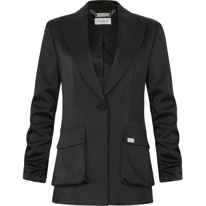 PHILIPP PLEIN Satin Cargo Fit Blazer