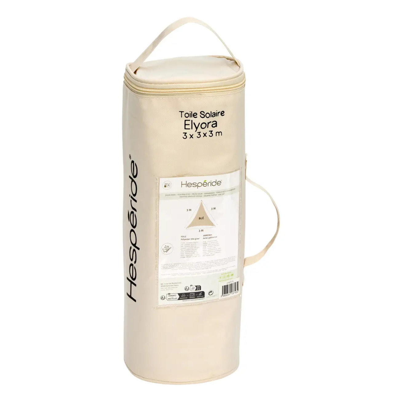 Voile d'ombrage Elyora 3x3x3m ble