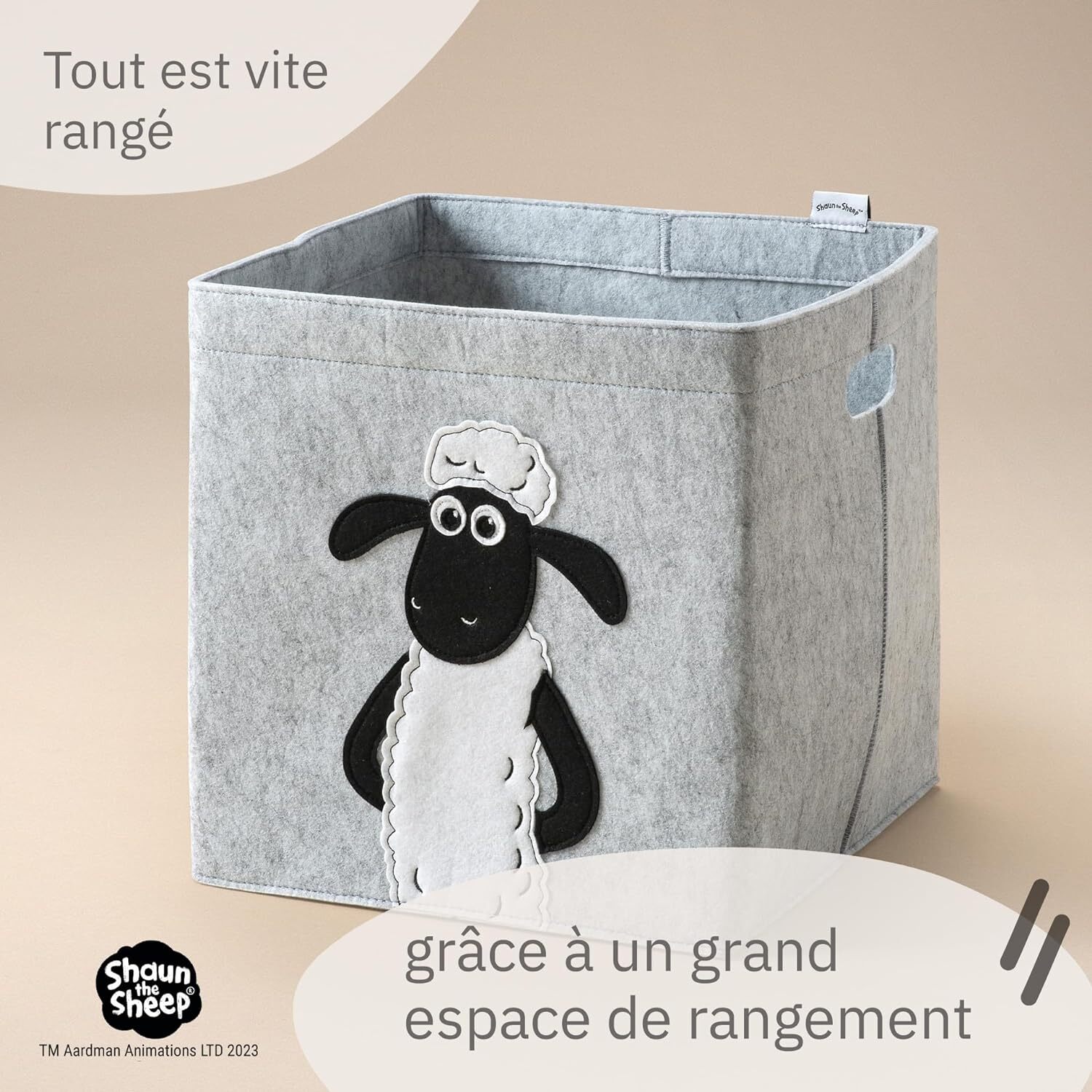 Boîte de rangement en feutre compatible Kallax Lifeney Shaun le mouton