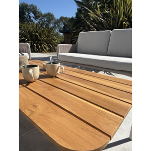 ORELLA - Salon de jardin bas 5 places - Grège