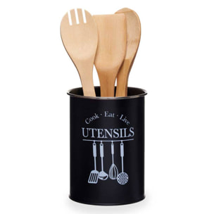 Portautensilios metal redondo negro filo colección kinvara