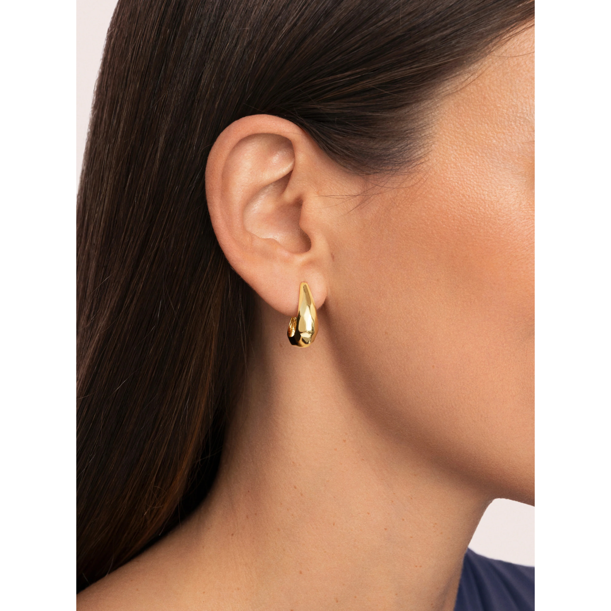 Pendientes Aro Espresso Baño Oro