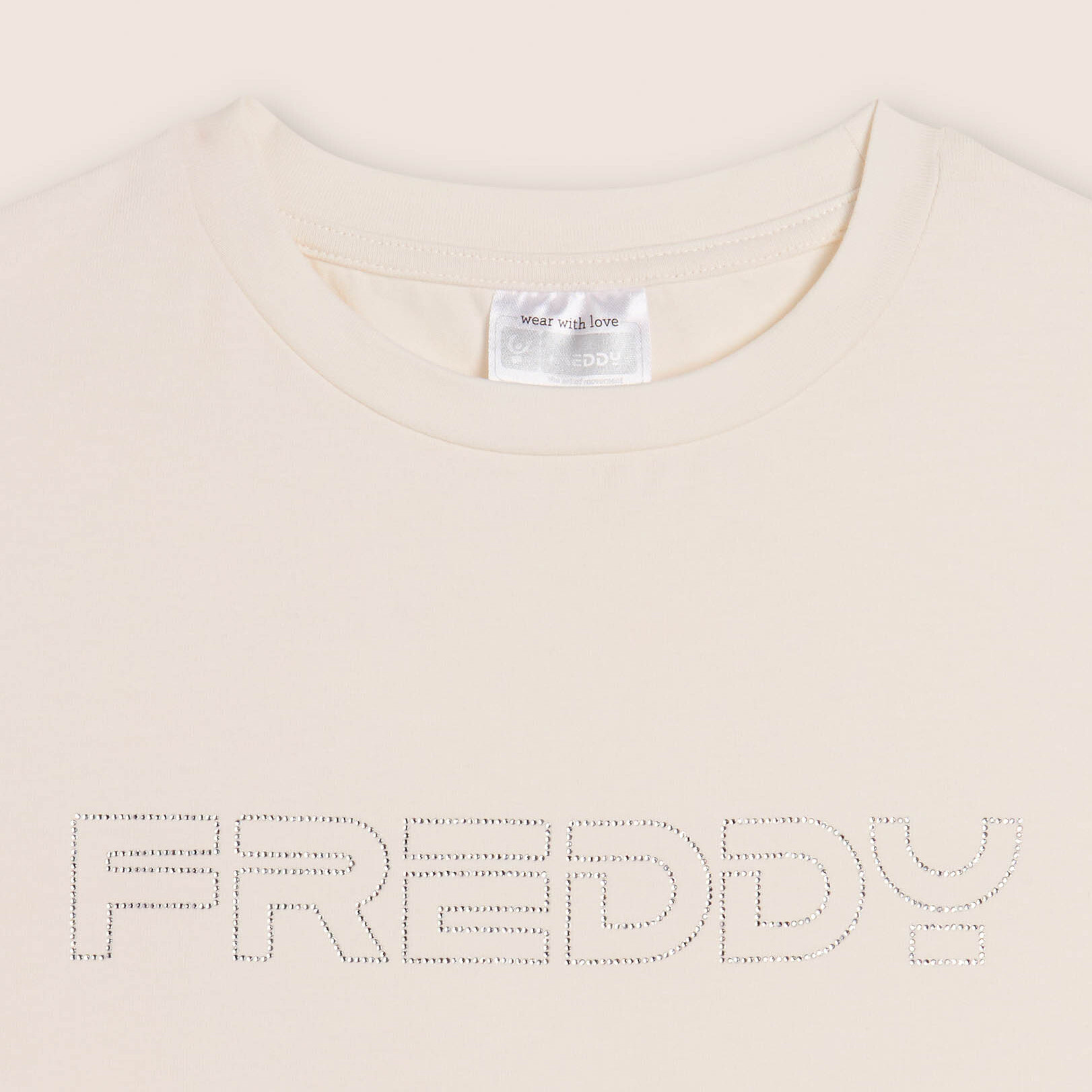 T-shirt bambina con logo FREDDY in strass