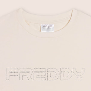 T-shirt bambina con logo FREDDY in strass