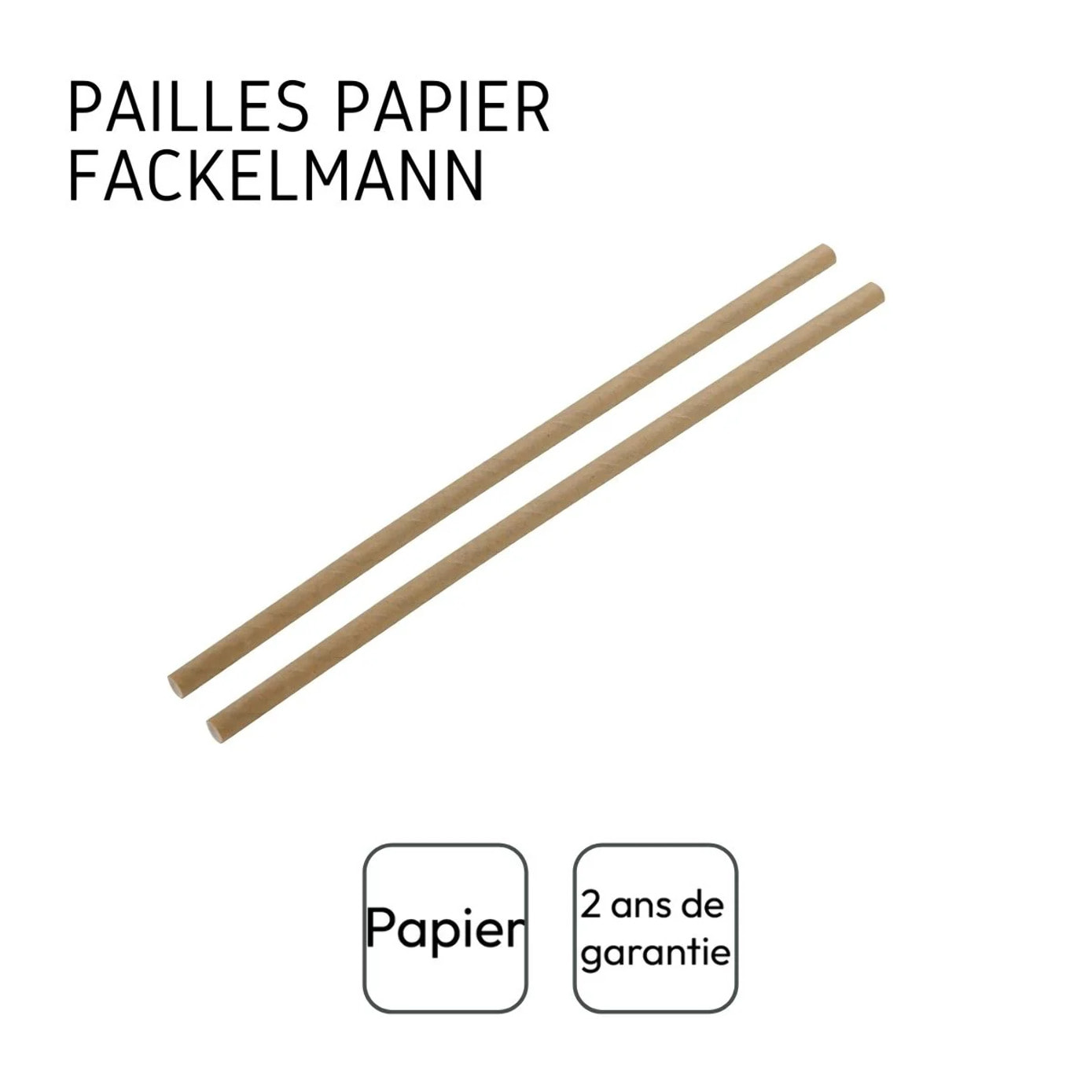 Boite de 250 pailles en papier brun 21 cm Fackelmann Nature