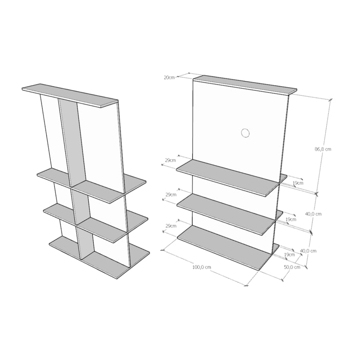 Porta tv Loki B Antracite spatolato