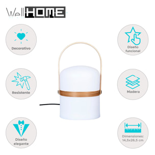 WELL HOME - Lámpara de exterior mango efecto madera