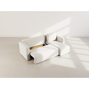 Canopy - canapé d'angle réversible 4 places convertible avec coffre en velours côtelé - Beige